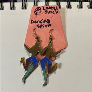 Laurel Burch Multicolor Dancing Spirit Enamel Earrings